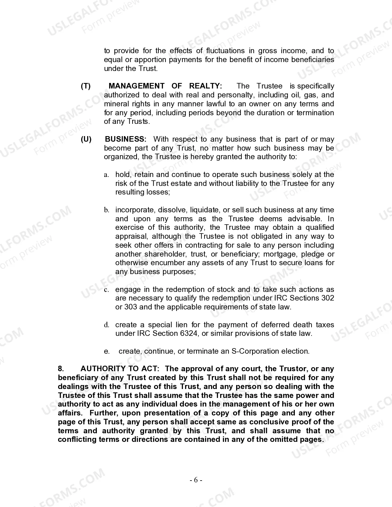 Preview Living Trust for Individual Who is Single, Divorced or Widow (or Widower) with No Children
