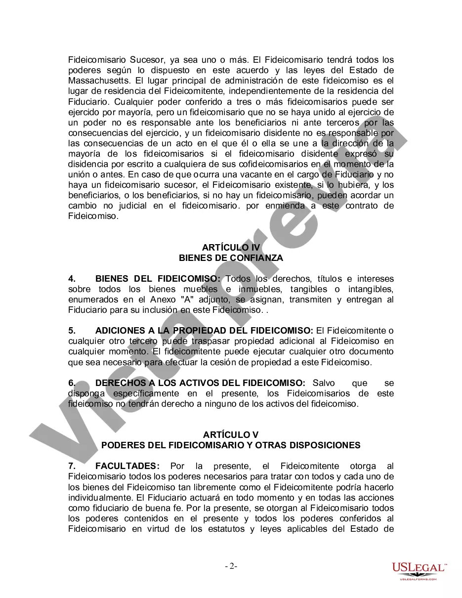 Preview Fideicomiso en Vida para Individuos Solteros, Divorciados o Viudos (o Viudos) con Hijos