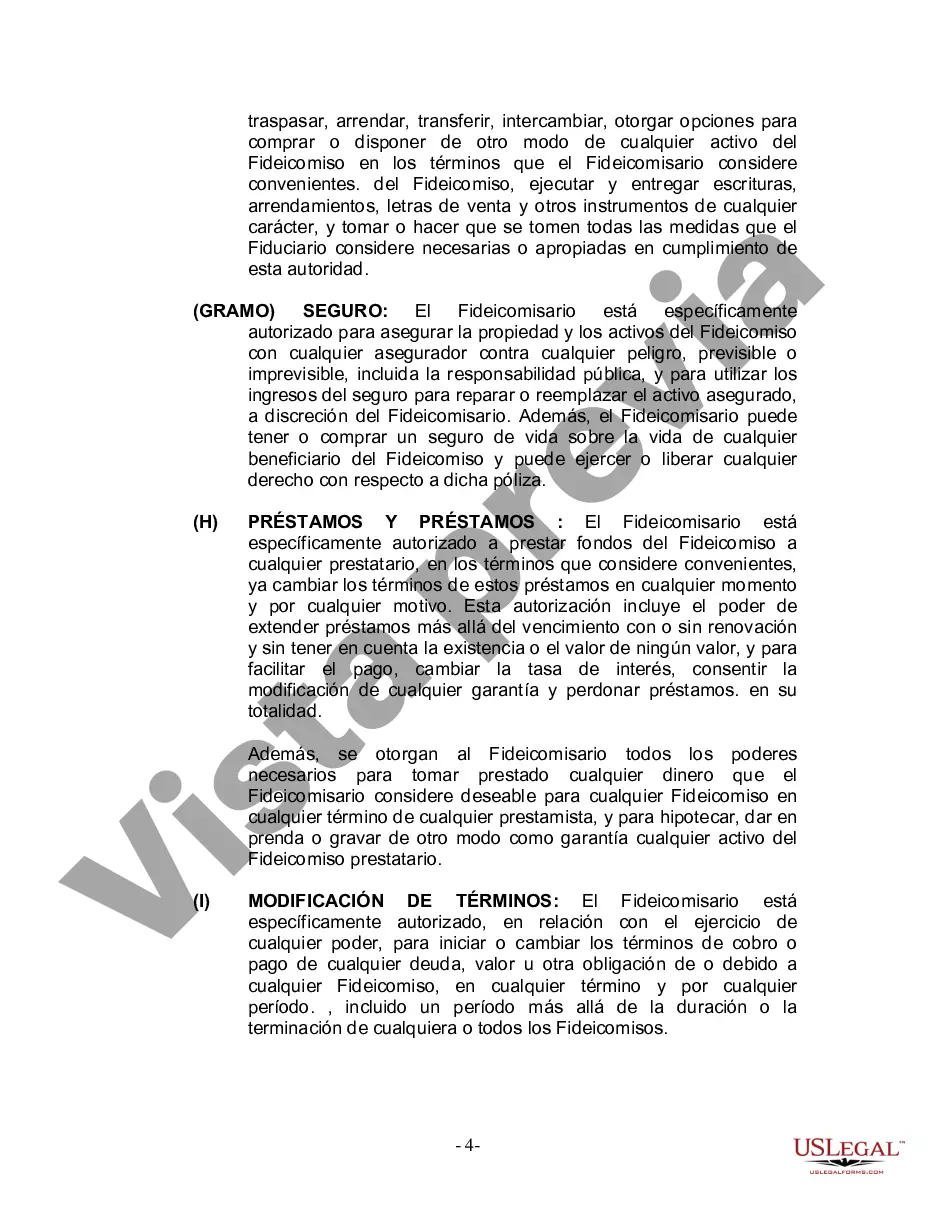 Preview Fideicomiso en Vida para Individuos Solteros, Divorciados o Viudos (o Viudos) con Hijos