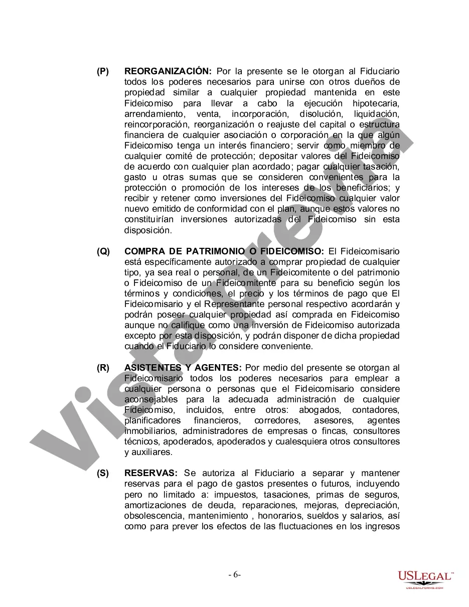 Preview Fideicomiso en Vida para Individuos Solteros, Divorciados o Viudos (o Viudos) con Hijos