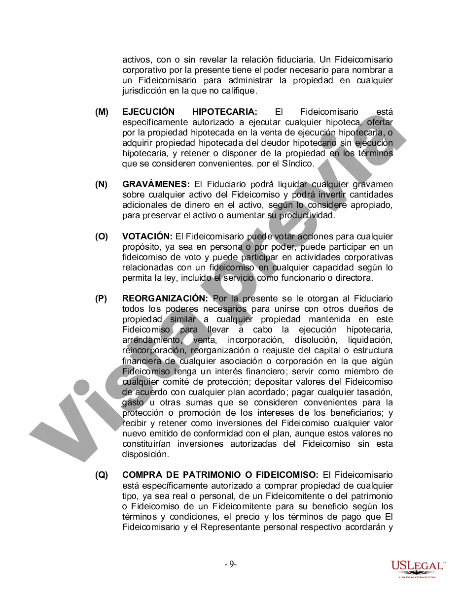 Preview Fideicomiso en vida para esposo y esposa con un hijo