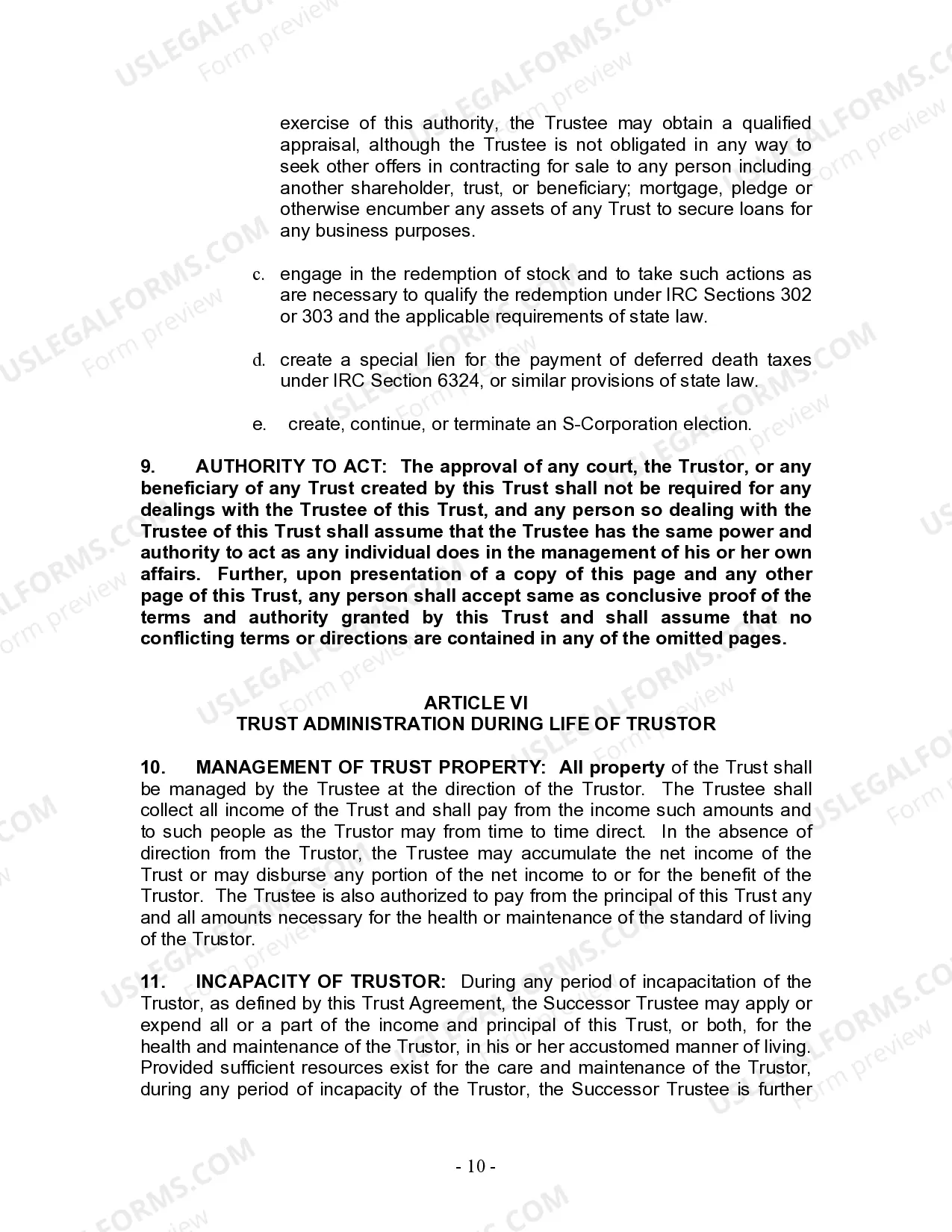 Preview Living Trust for Husband and Wife with Minor and or Adult Children