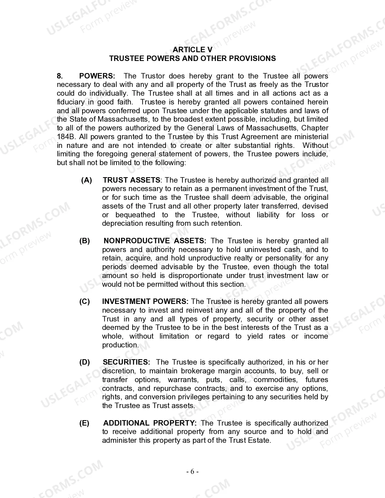 Preview Living Trust for Husband and Wife with Minor and or Adult Children