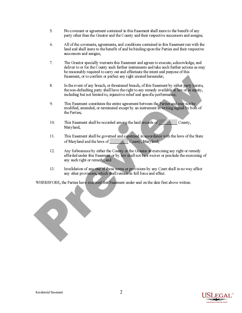 Preview Grant of Storm Water Management Easement and Right-Of-Way