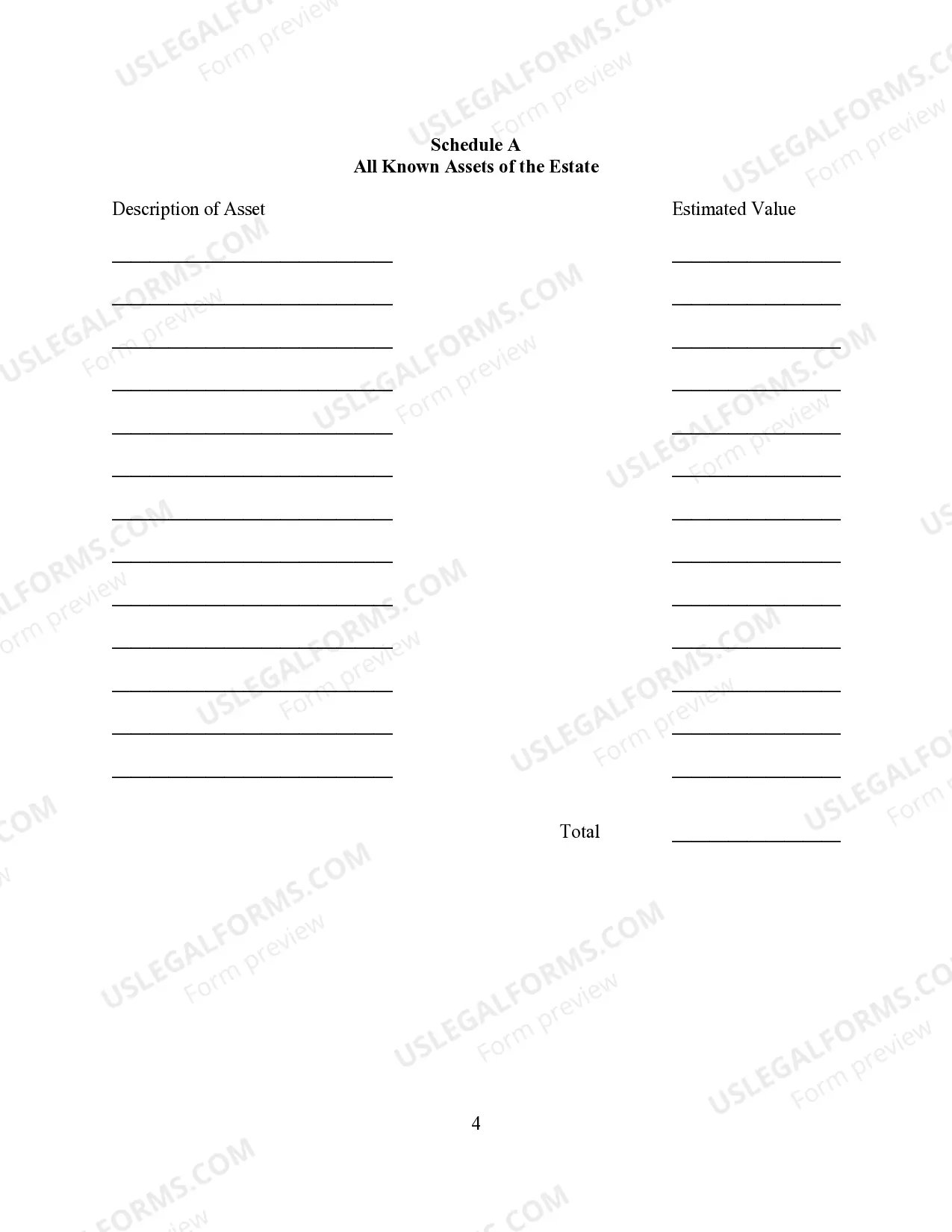 Preview Small Estate Affidavit for Estates under $25,000