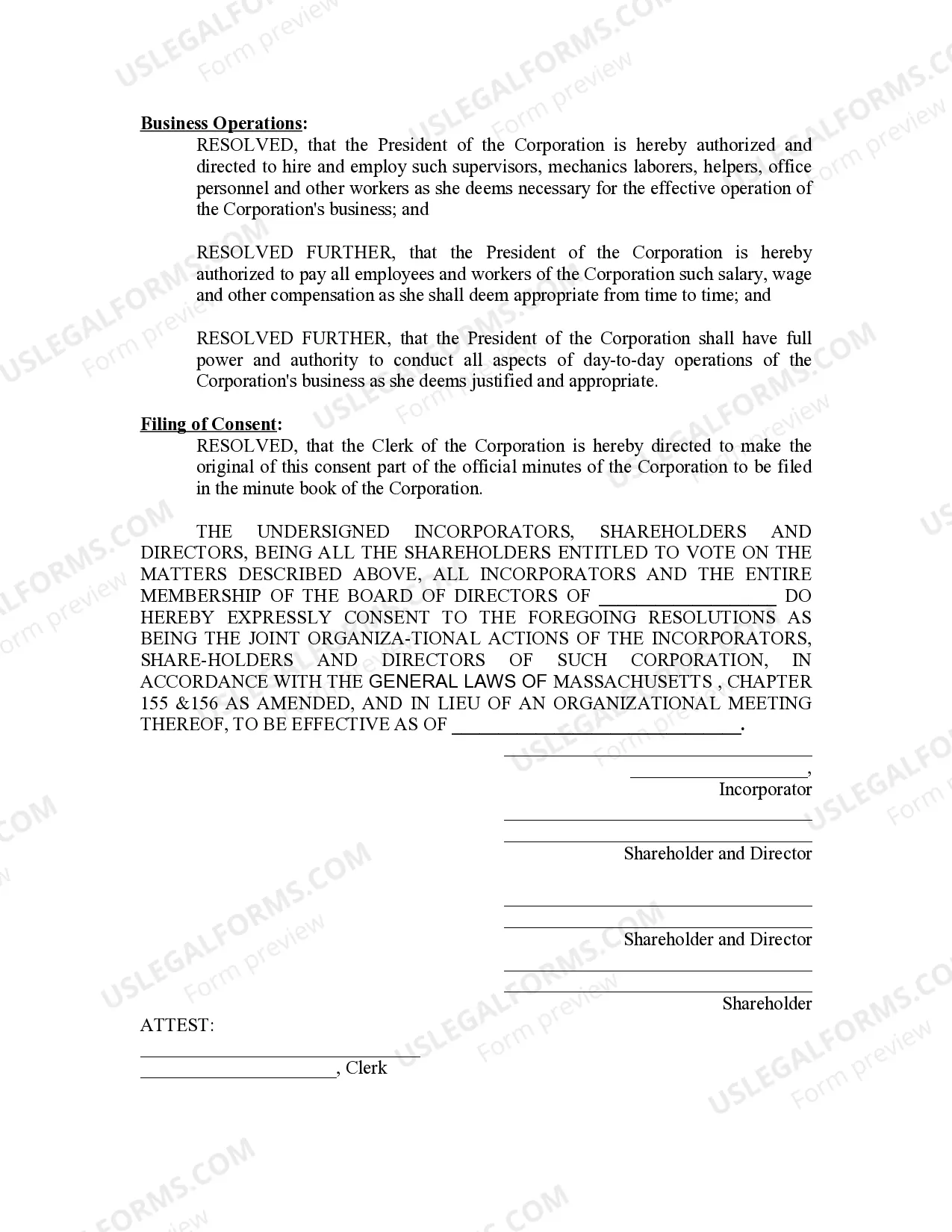 Preview Minutes for Organizational Meeting