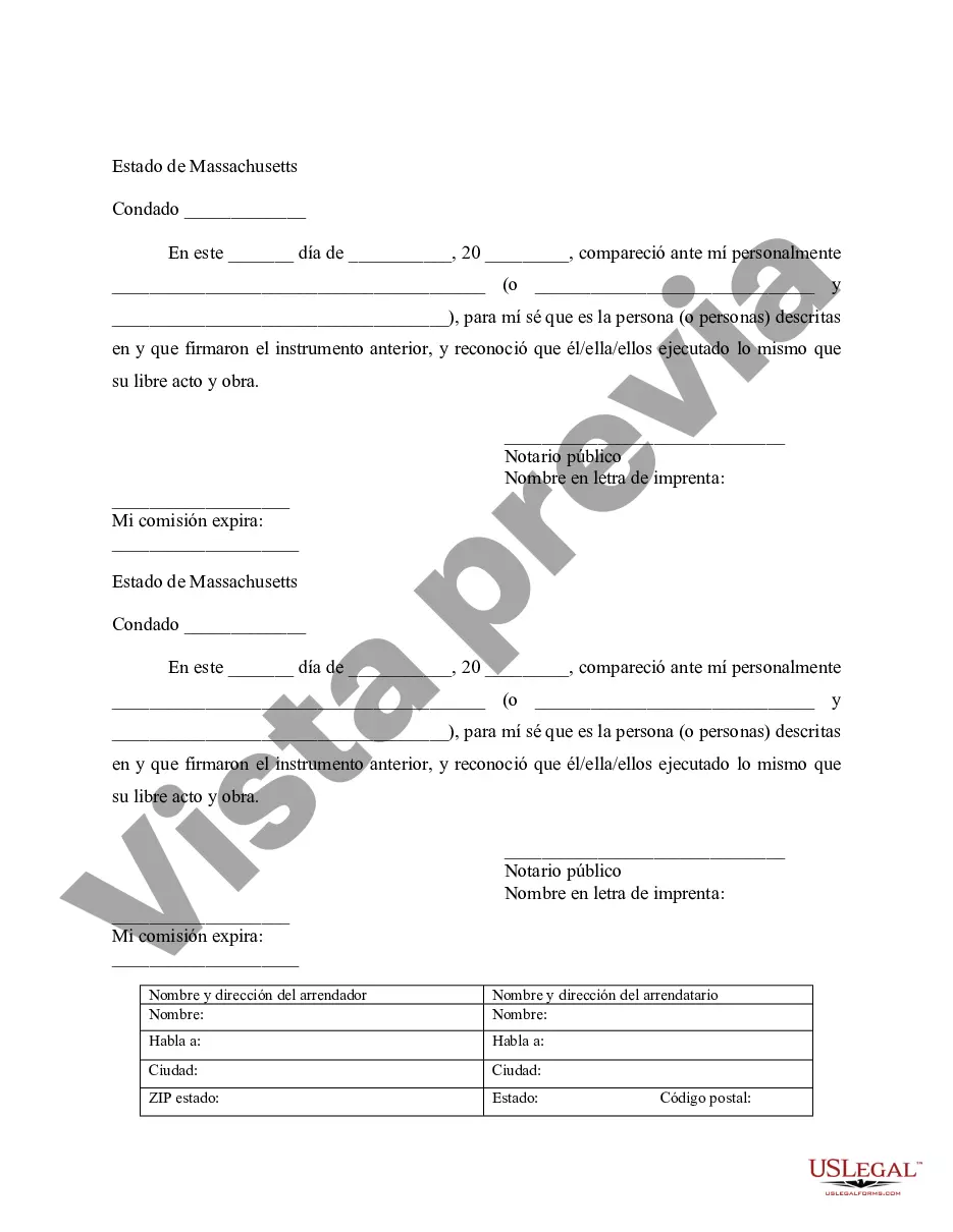 Preview Aviso de Arrendamiento para Grabación