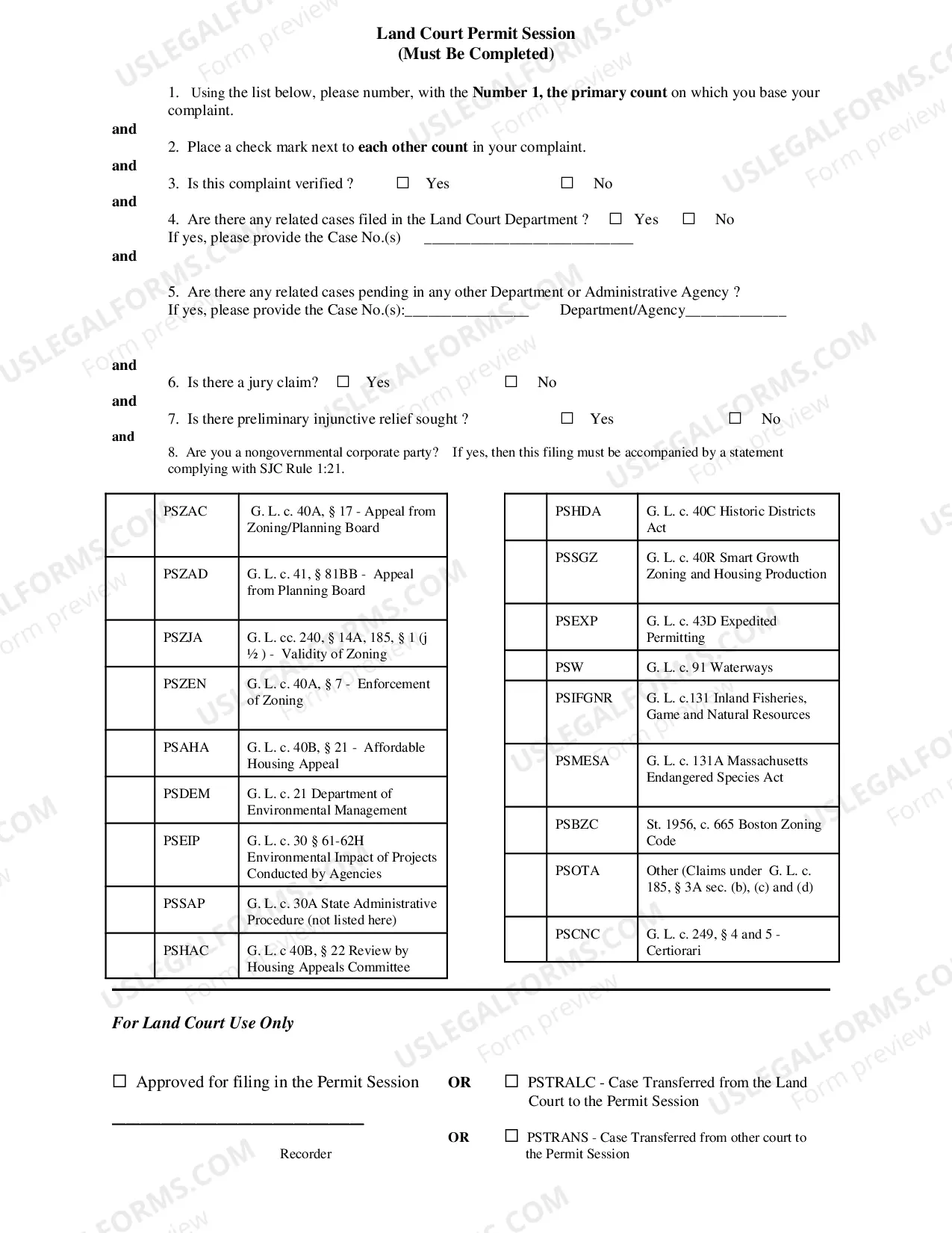 Preview Permit Session Civil Cover Sheet