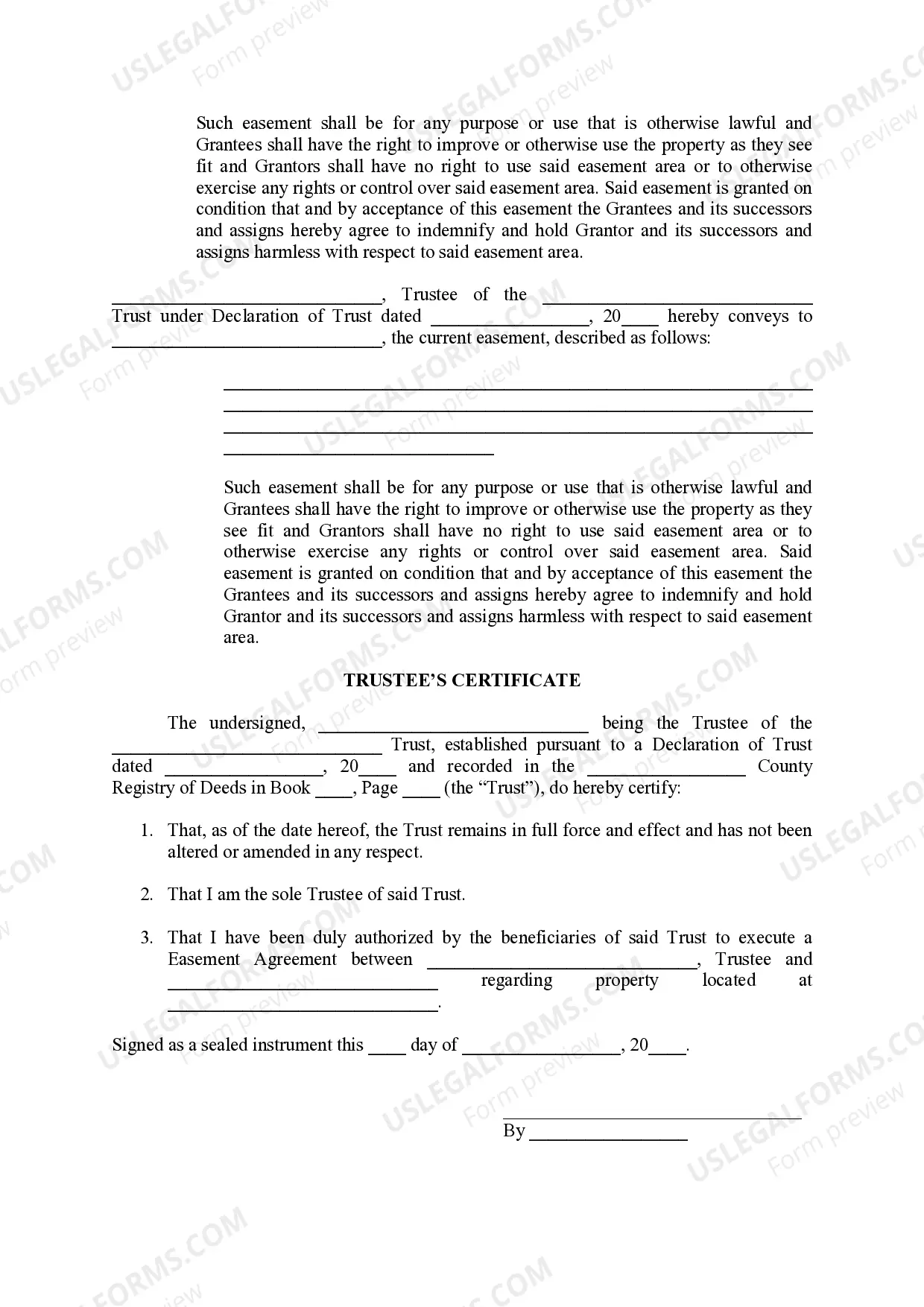 Preview Easement Agreement