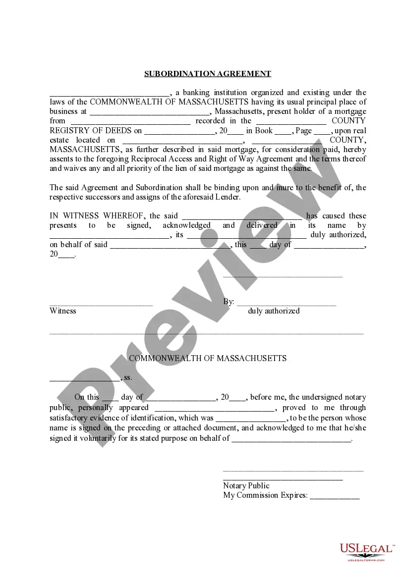 Get Reciprocal Access and Right-of-Way Agreement Preview Reciprocal Access and Right-of-Way Agreement