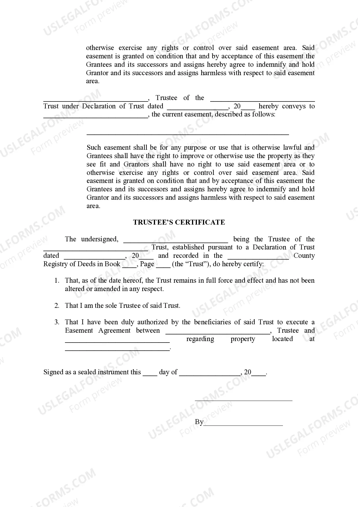 Preview Easement Agreement
