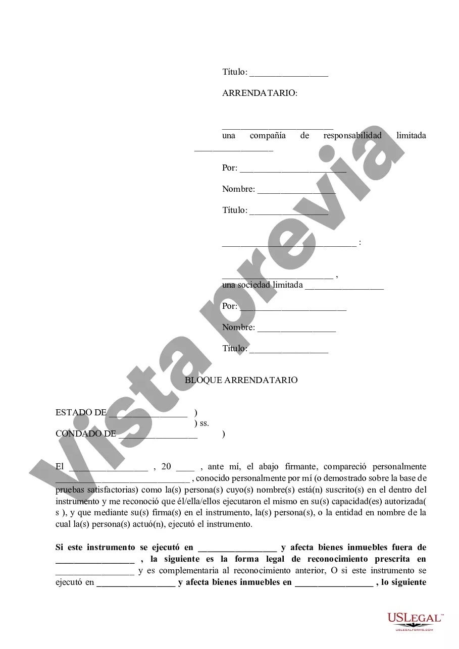 Preview Suplemento de designación del sitio del contrato principal de arrendamiento y subarrendamiento