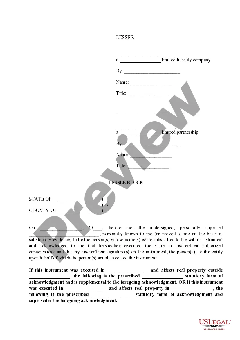 Preview Site Designation Supplement to Master Lease and Sublease Agreement