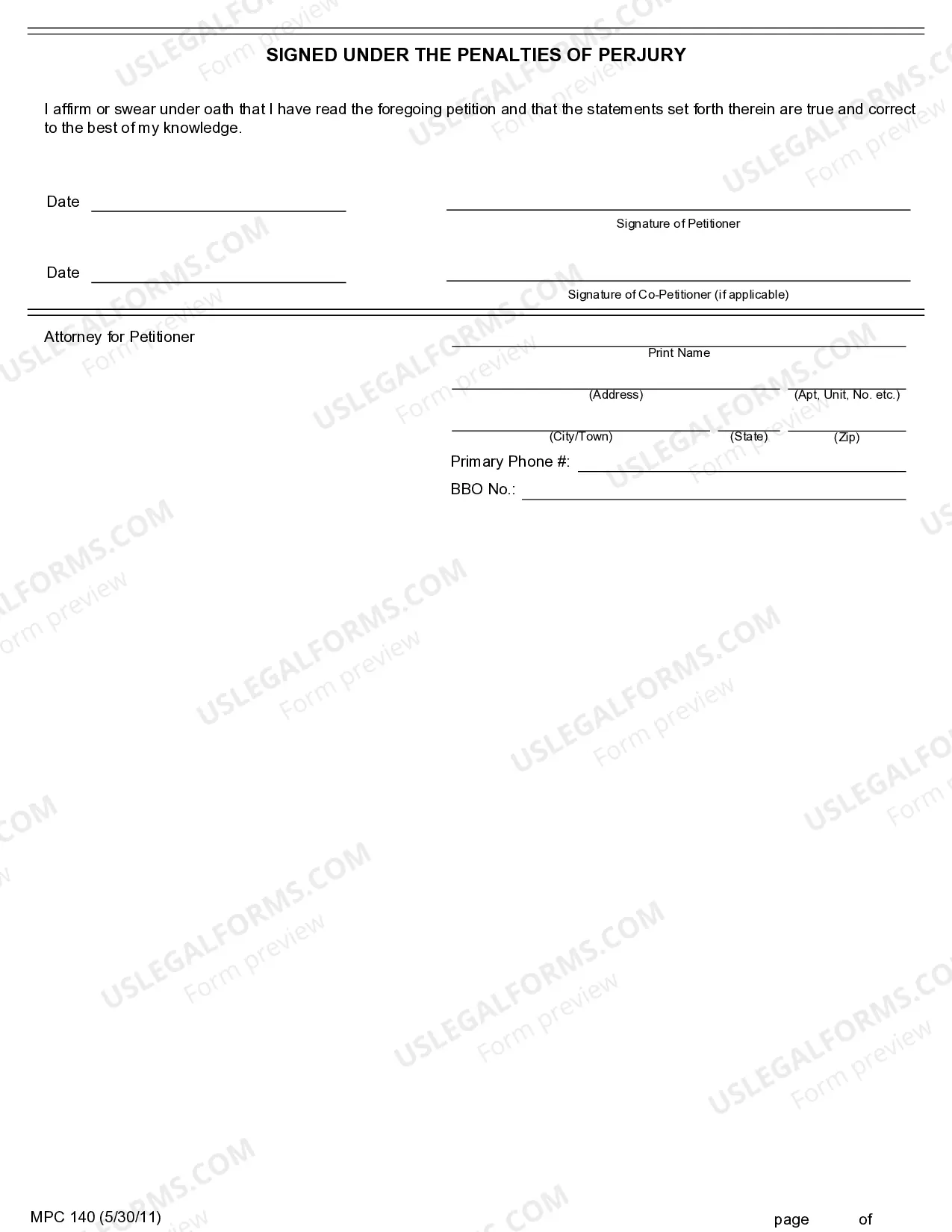 Preview Petition for Guardianship of Minor