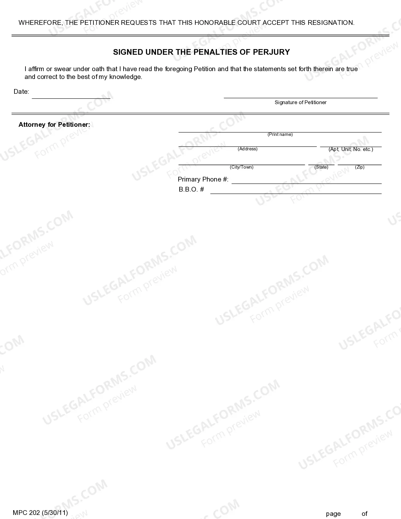 Preview Petition for Removal-Resignation-Termination of Guardian and/or Conservator