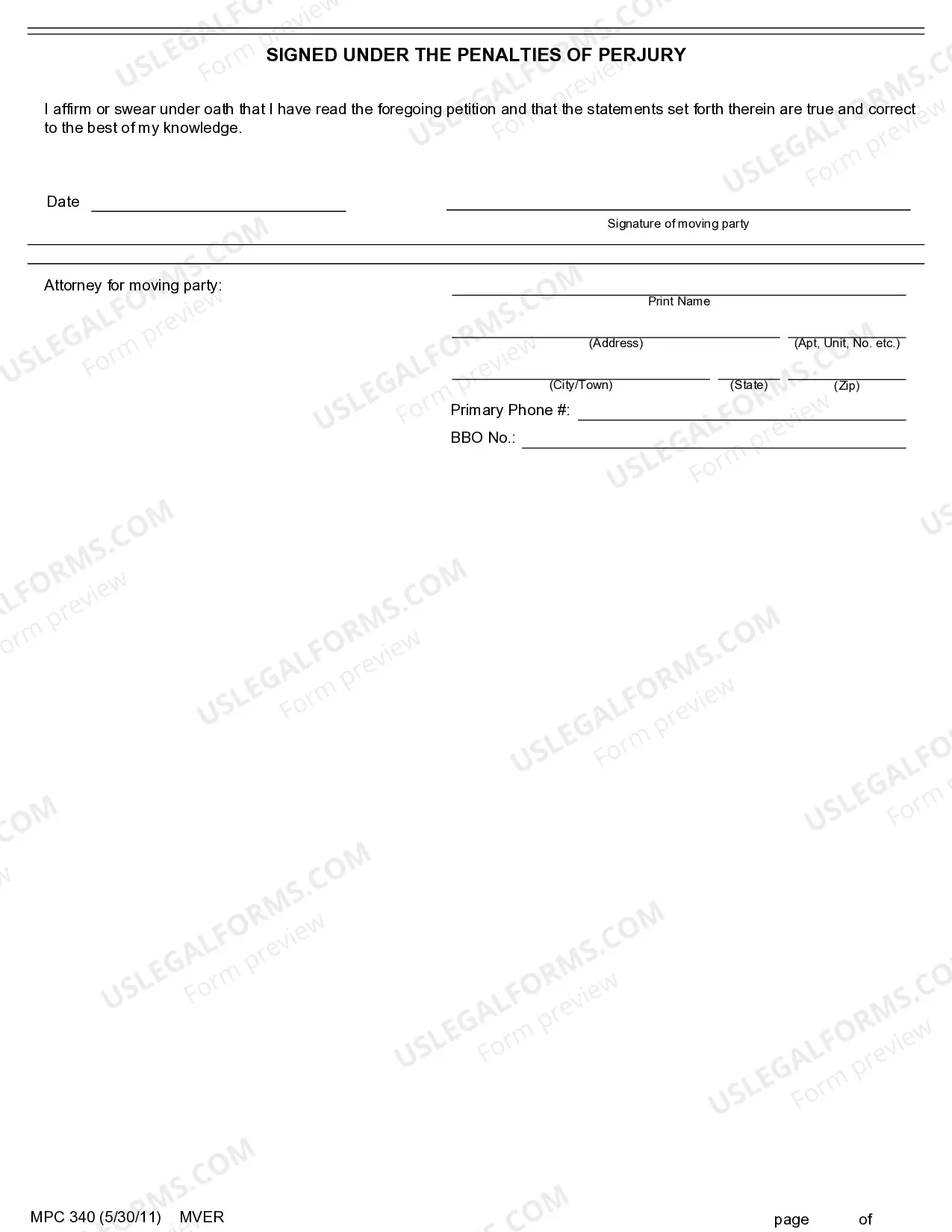 Preview Verified Motion For Appointment of Temporary Guardian For A Minor