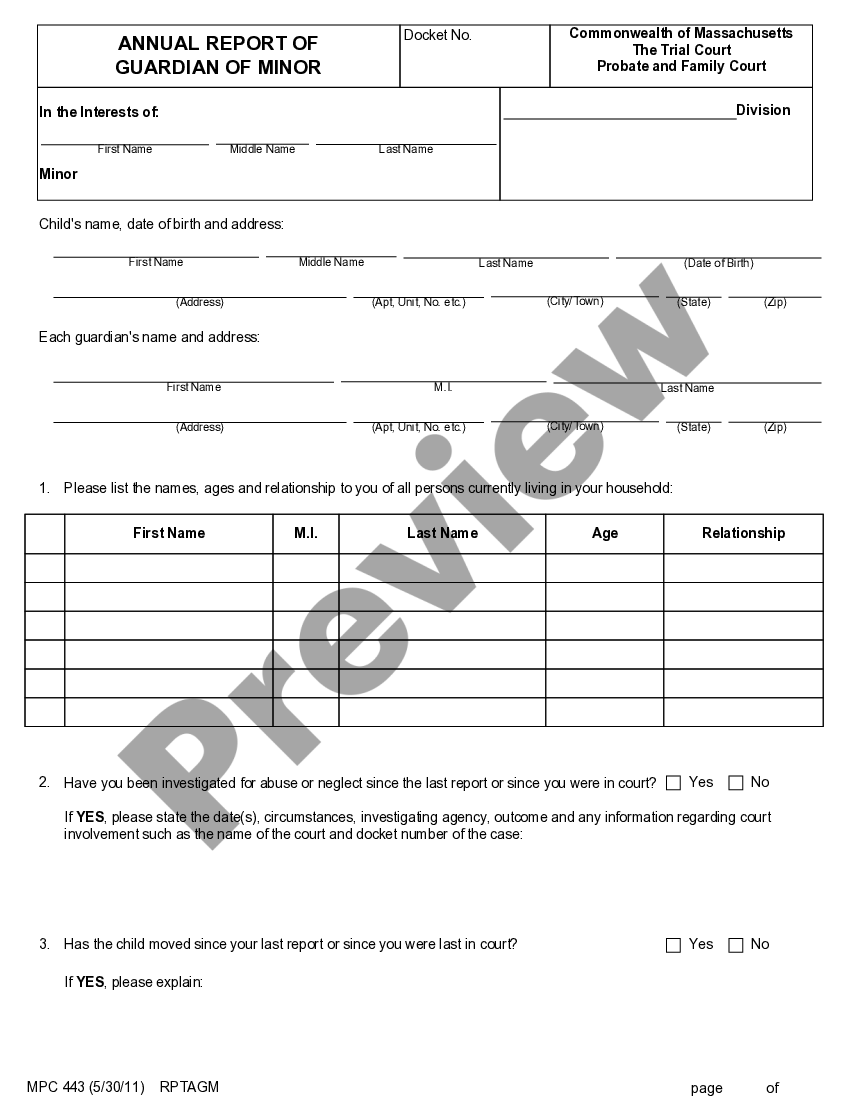 Nys Guardianship Annual Report Forms Us Legal Forms 0413