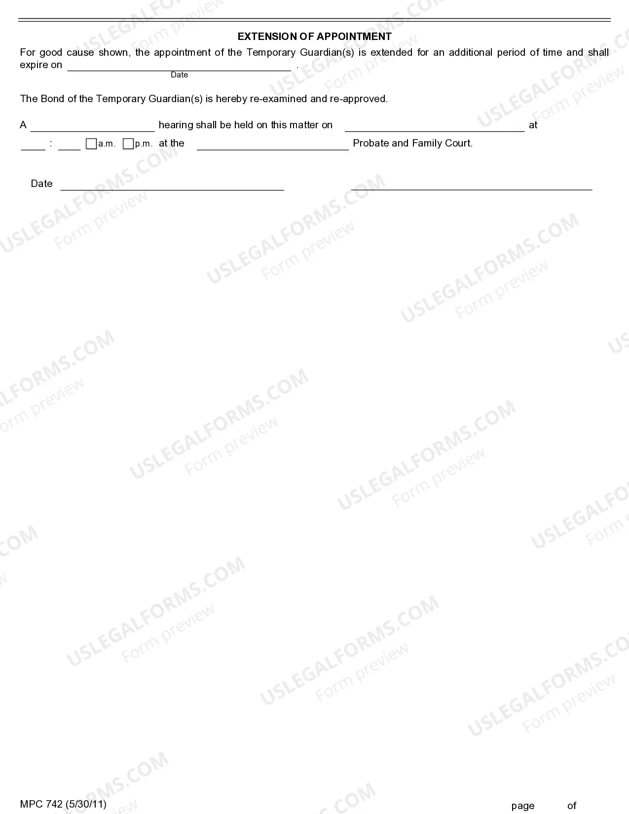 Preview Order Appointing Temporary Guardian For A Minor
