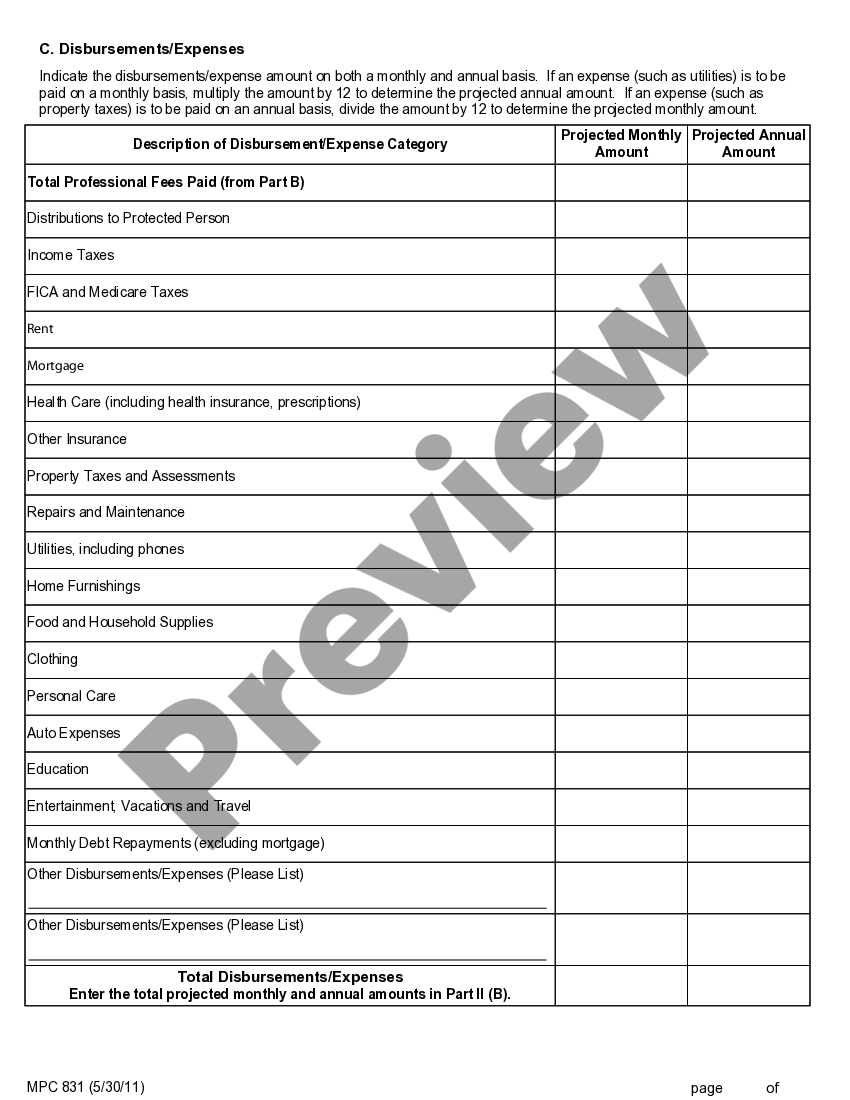 Massachusetts Conservator's Financial Plan | US Legal Forms