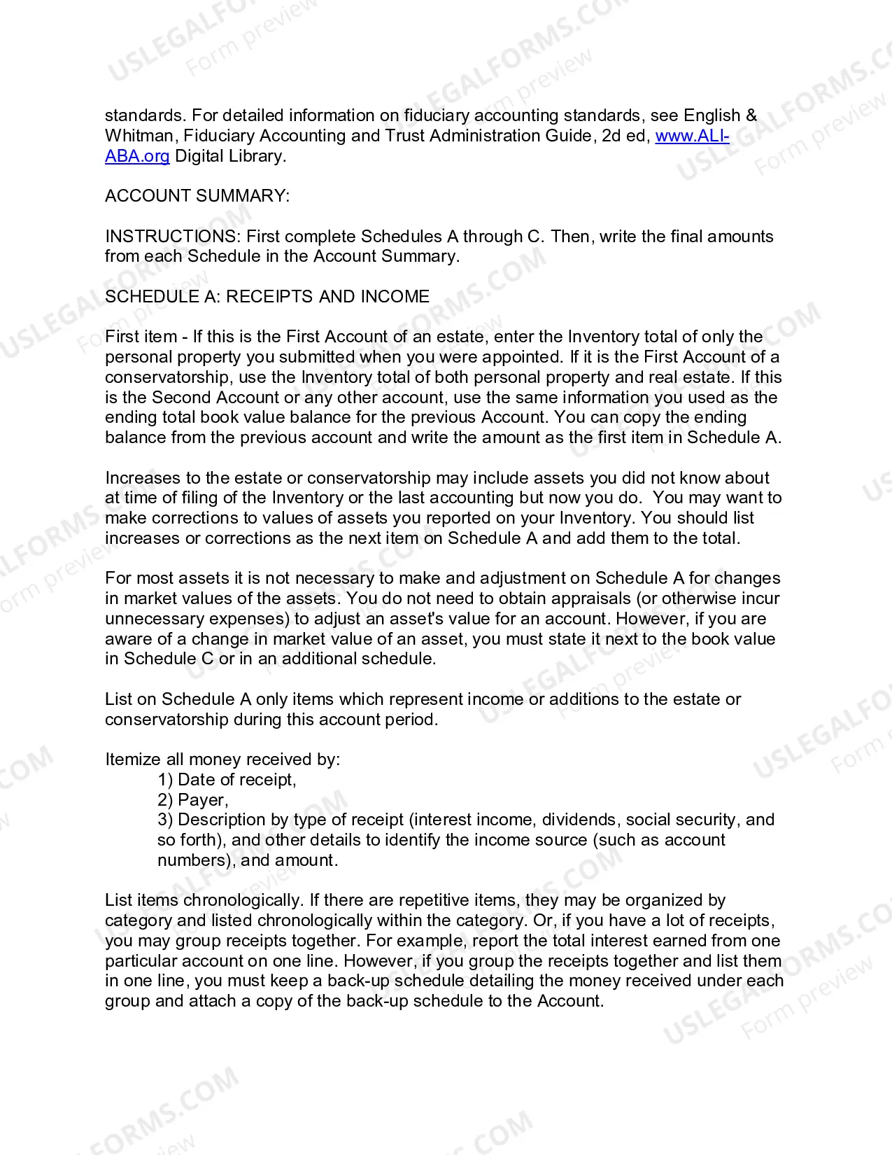 Preview Simplified Accounting Guidelines for Estate and Conservator Accounts