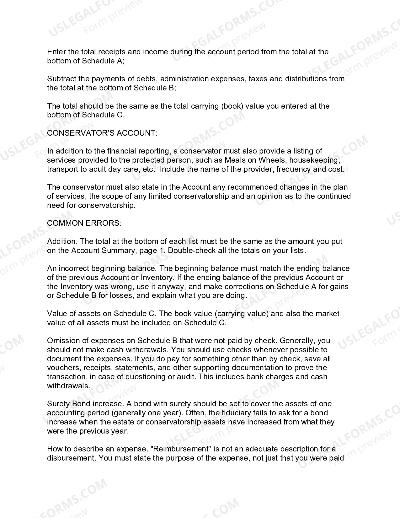 Preview Simplified Accounting Guidelines for Estate and Conservator Accounts