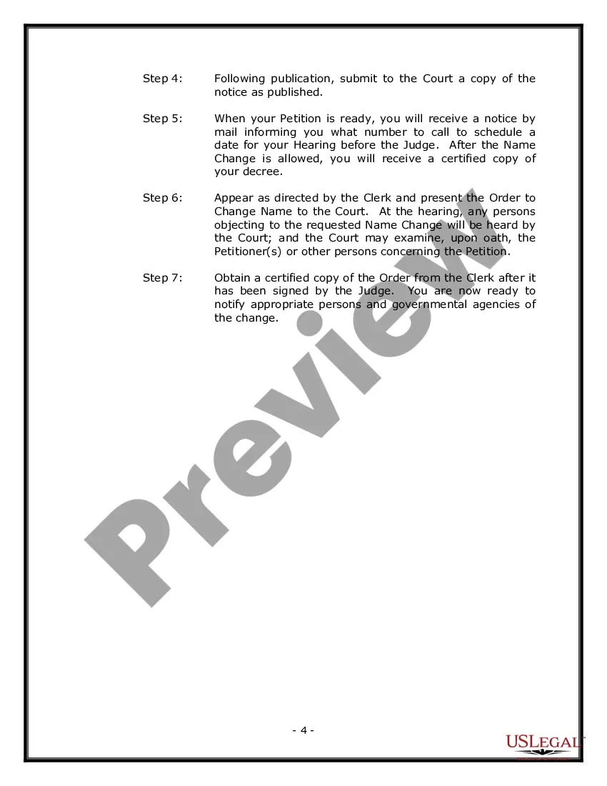 Preview Massachusetts Name Change Instructions and Forms Package for an Adult