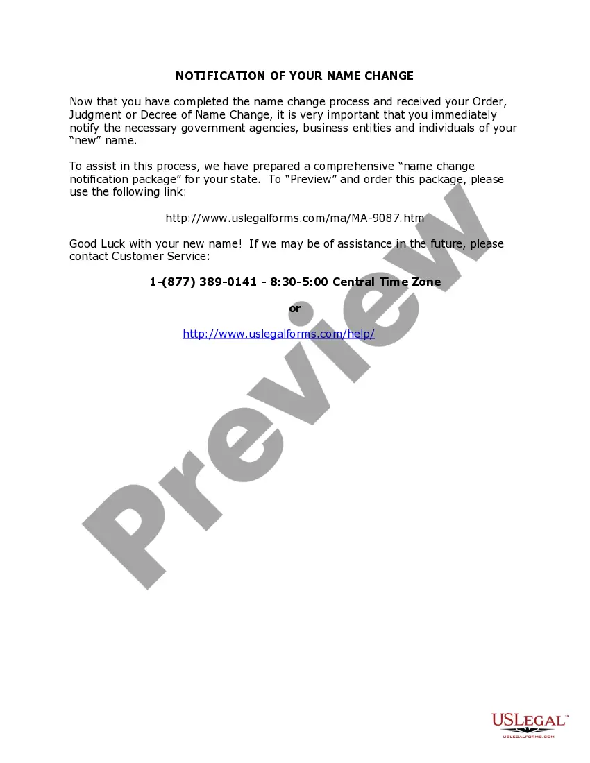 Preview Massachusetts Name Change Instructions and Forms Package for a Family