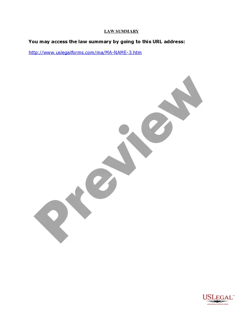 Preview Massachusetts Name Change Instructions and Forms Package for a Family