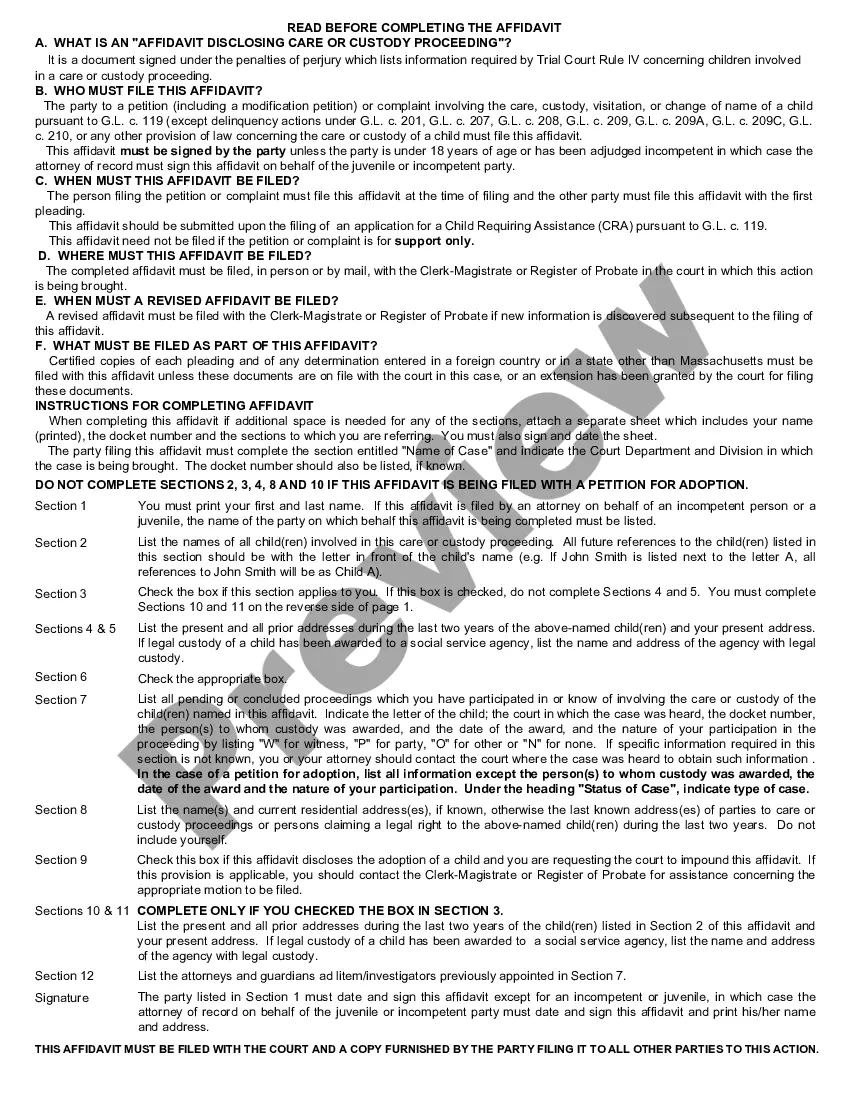 Preview Affidavit Letter for Name Change of Minor