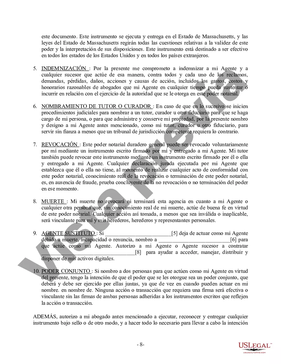 Preview Poder General Duradero para Bienes y Finanzas o Financiero Efectivo Inmediatamente