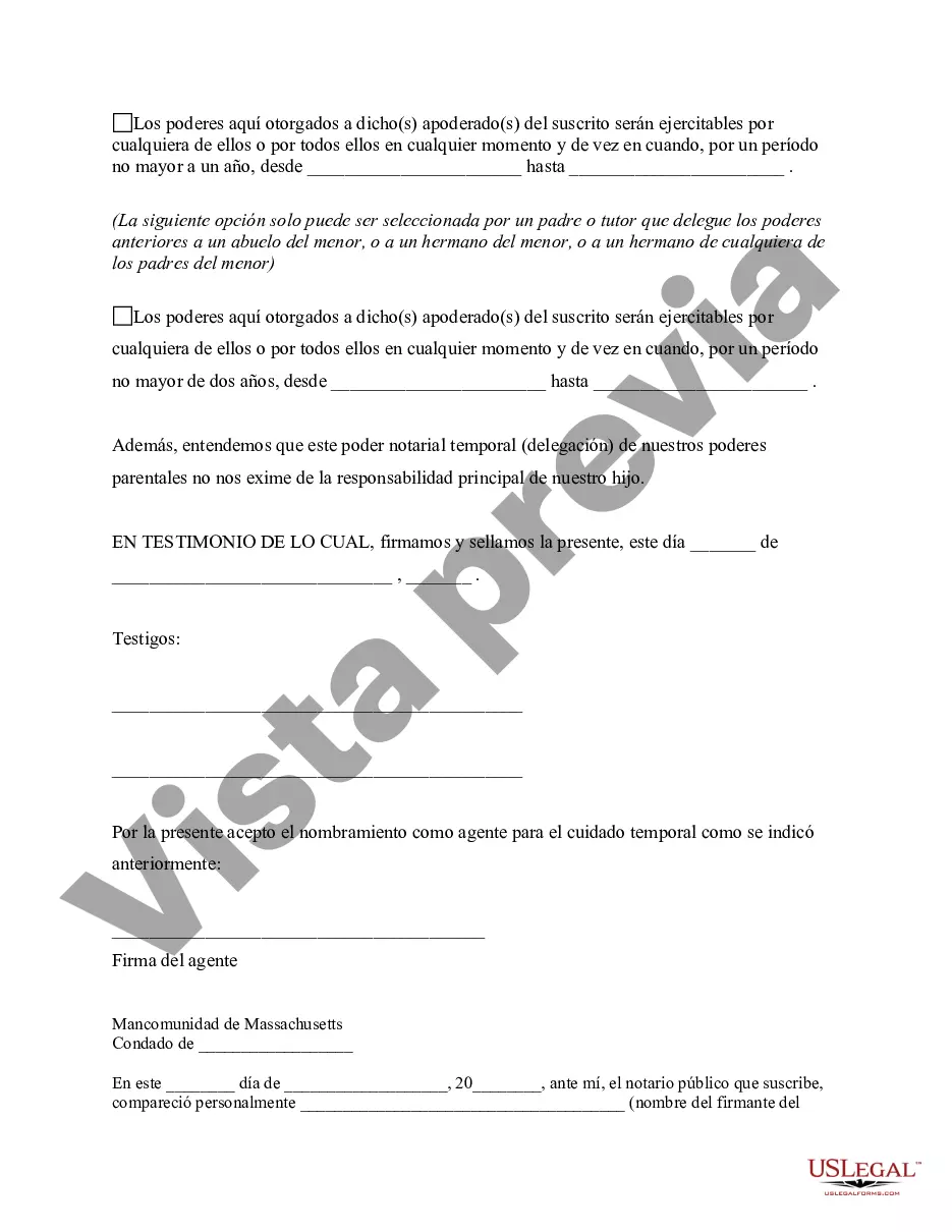 Preview Poder General para el Cuidado y Custodia del Hijo o Hijos