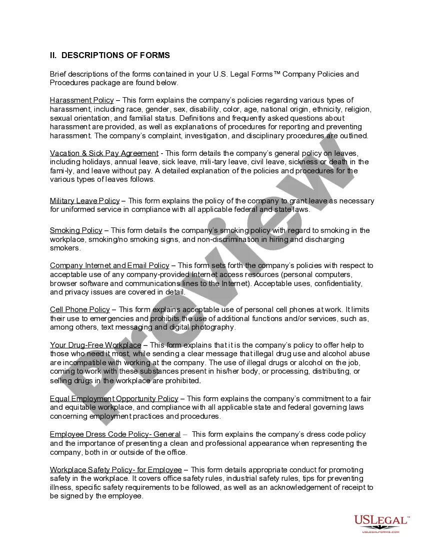 Preview Massachusetts Company Employment Policies and Procedures Package