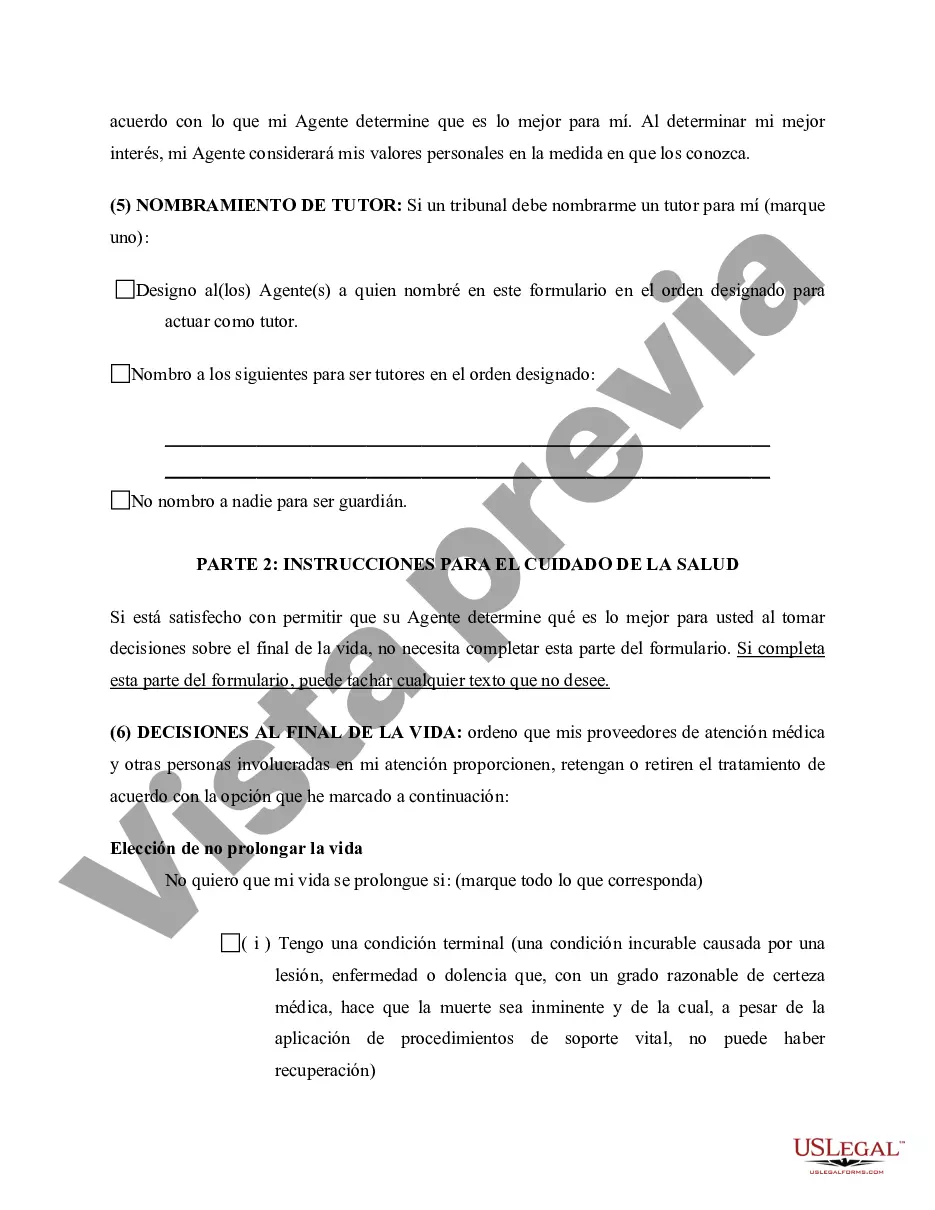 Preview Testamento vital del apoderado para la atención de la salud