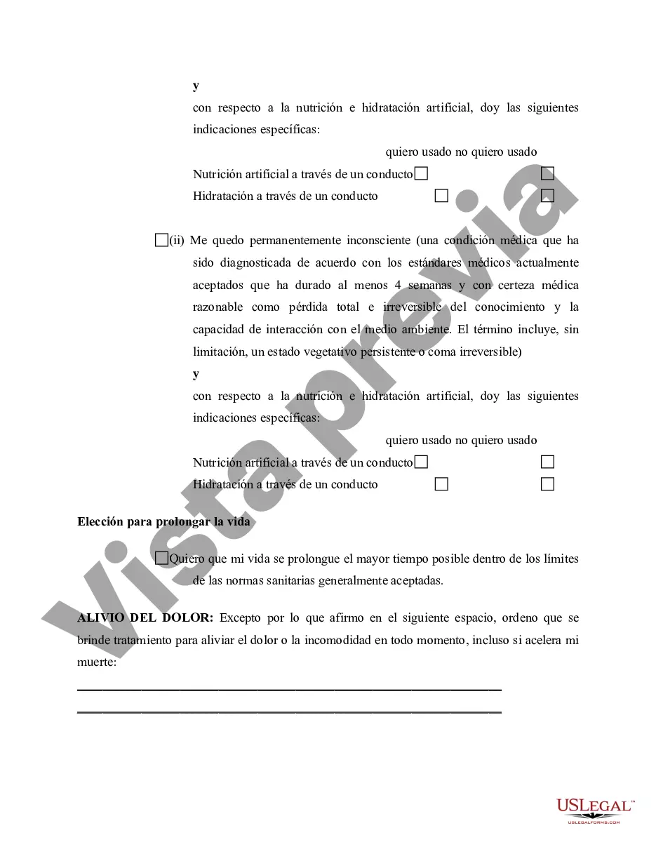 Preview Testamento vital del apoderado para la atención de la salud