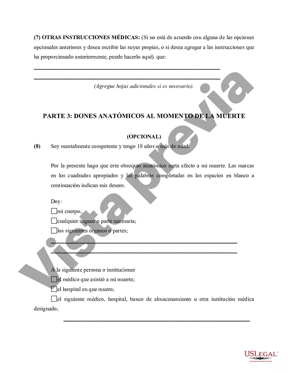 Preview Testamento vital del apoderado para la atención de la salud