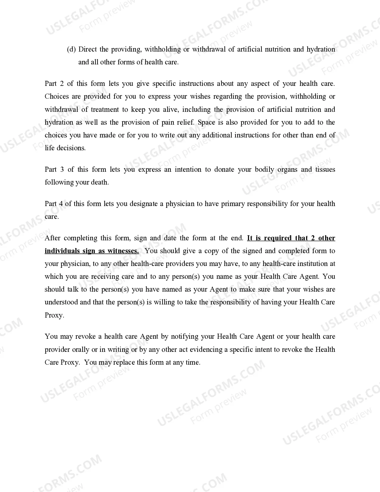 Preview Health Care Proxy Living Will