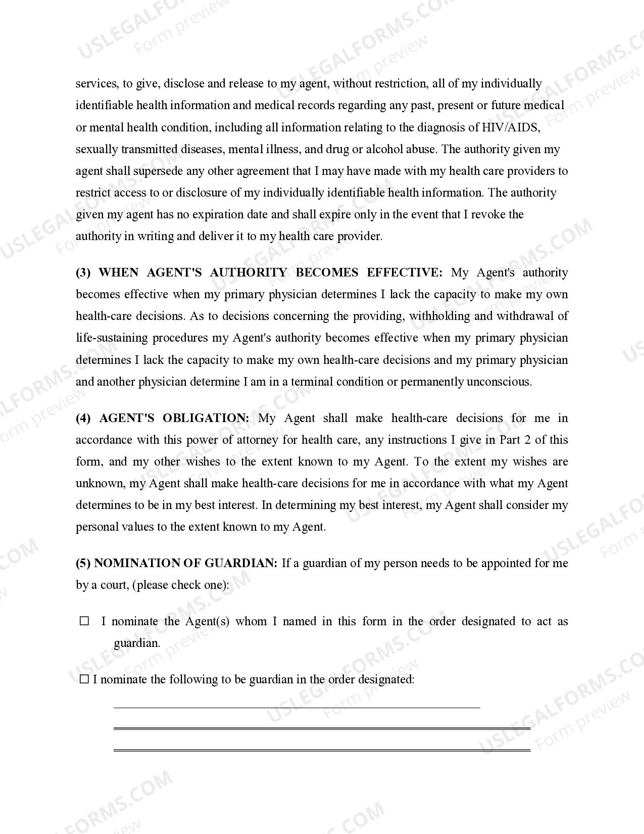 Preview Health Care Proxy Living Will