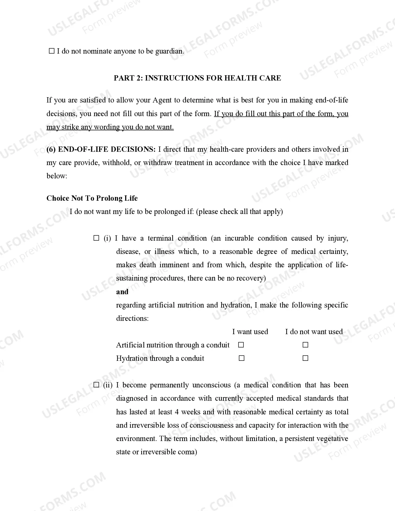 Preview Health Care Proxy Living Will