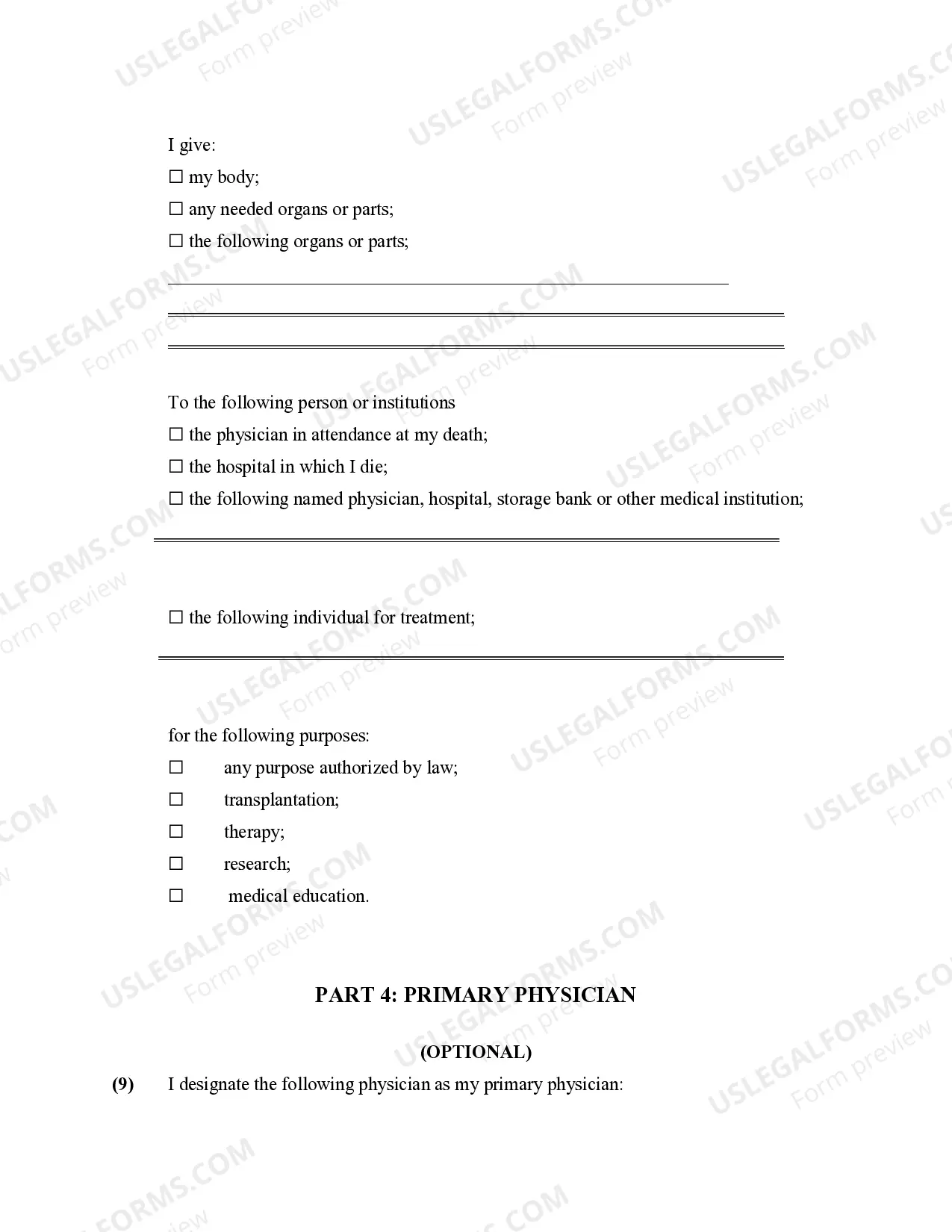 Preview Health Care Proxy Living Will