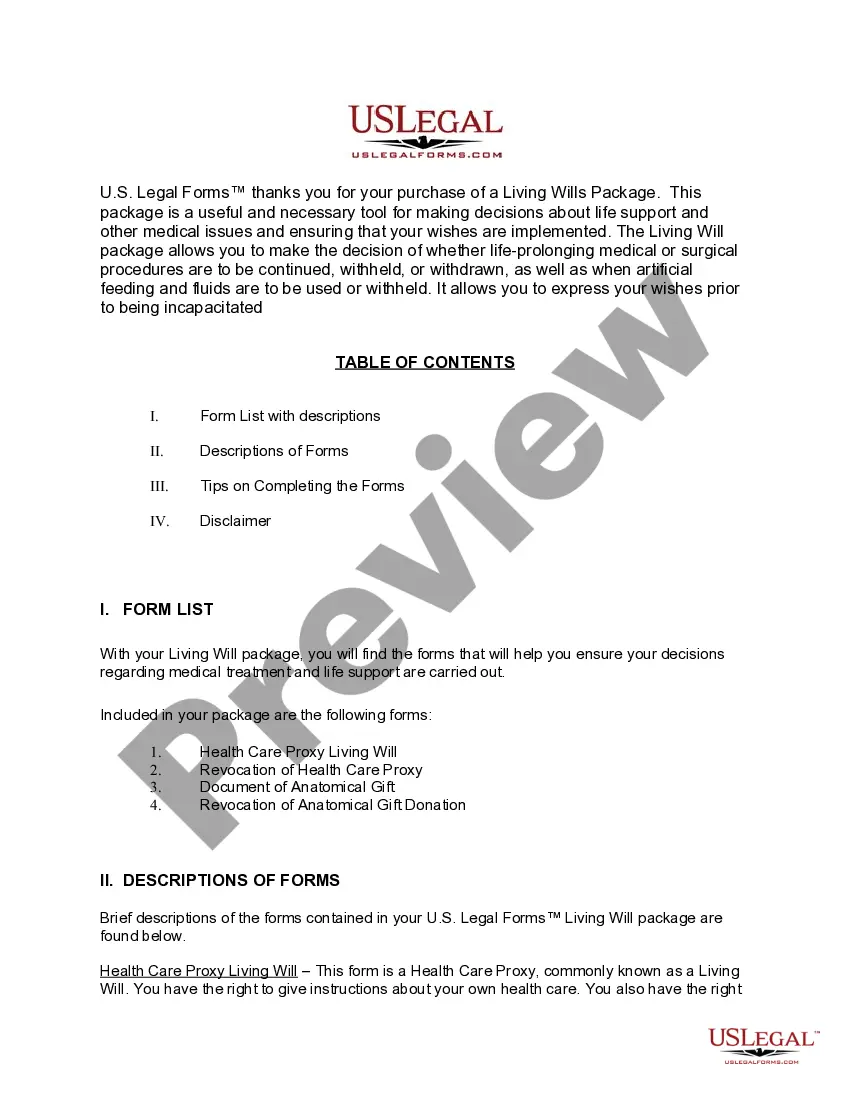 Preview Massachusetts Living Wills and Health Care Package