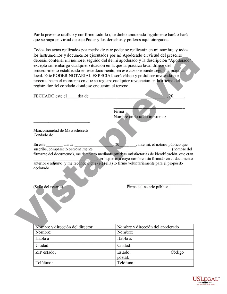 Preview Poder notarial especial o limitado para transacciones de venta de bienes raíces por parte del vendedor