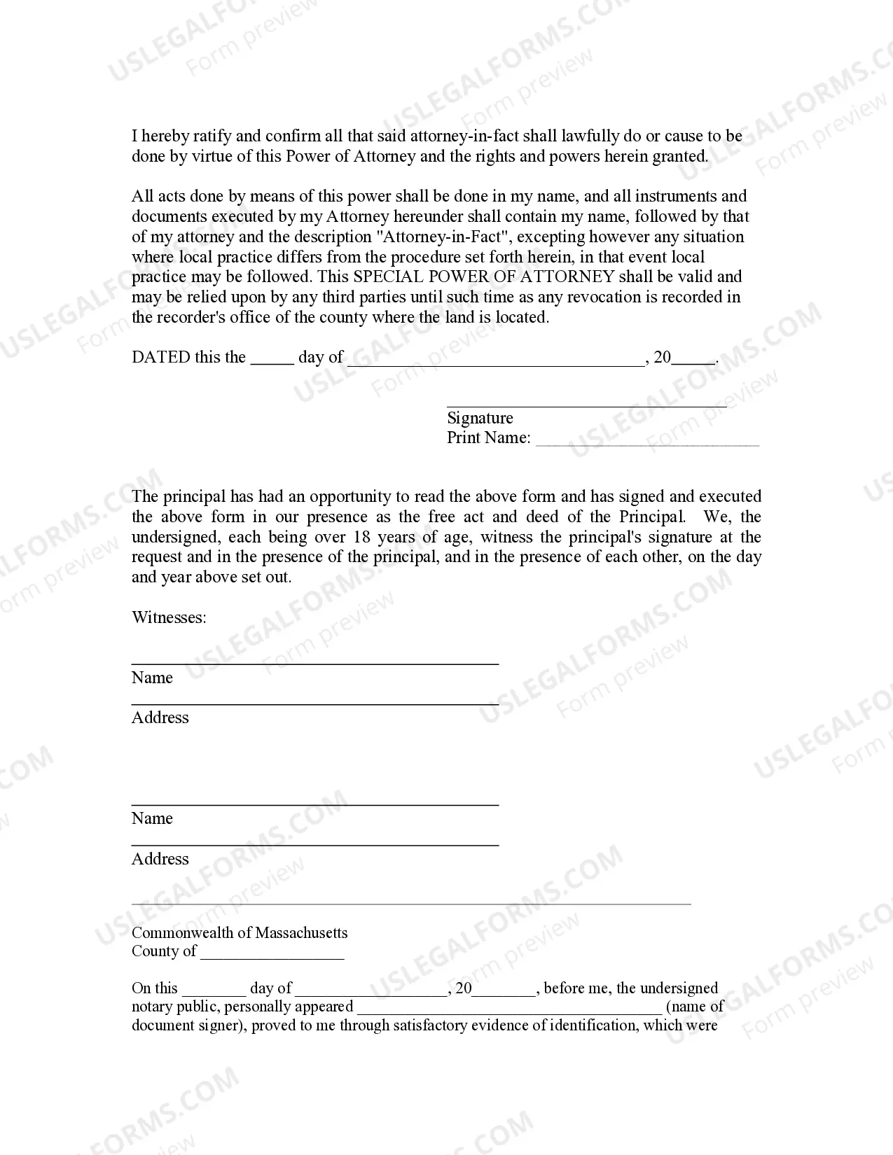 Preview Special or Limited Power of Attorney for Real Estate Sales Transaction By Seller