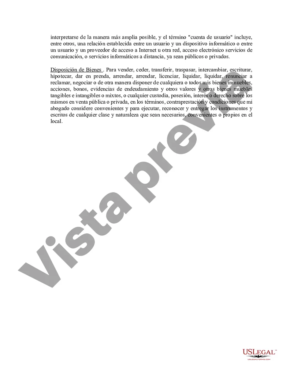 Preview Poder notarial limitado en el que se especifican poderes con ejemplos de poderes incluidos