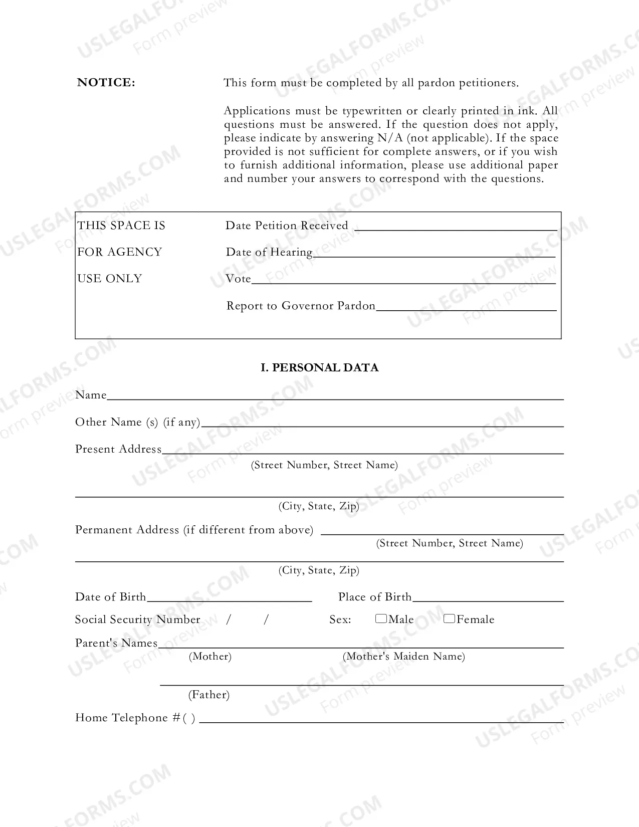 Preview Pardon Petition