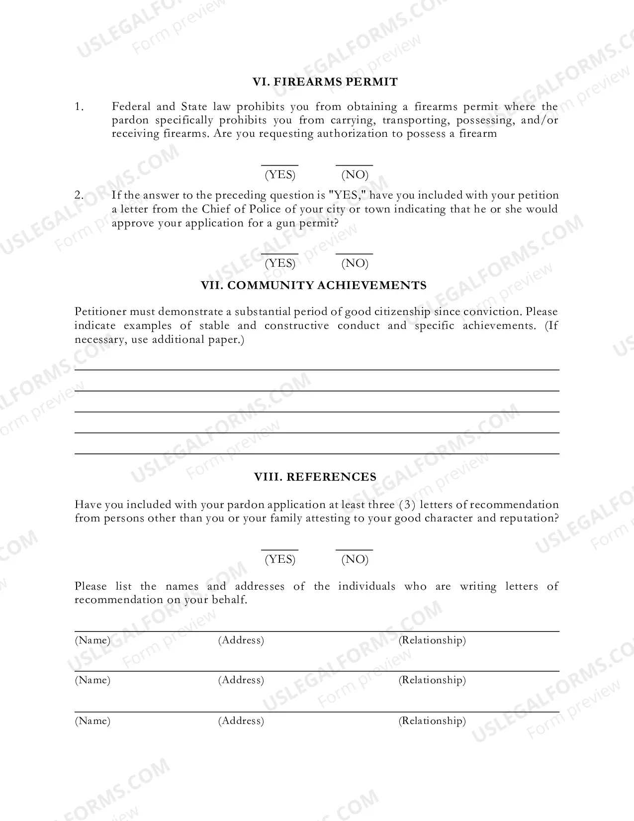 Preview Pardon Petition