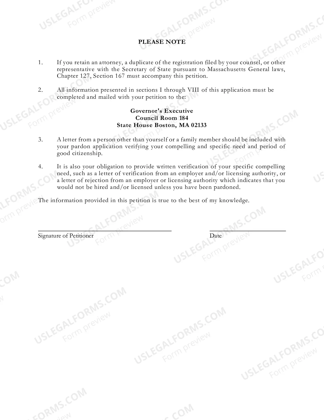 Preview Pardon Petition