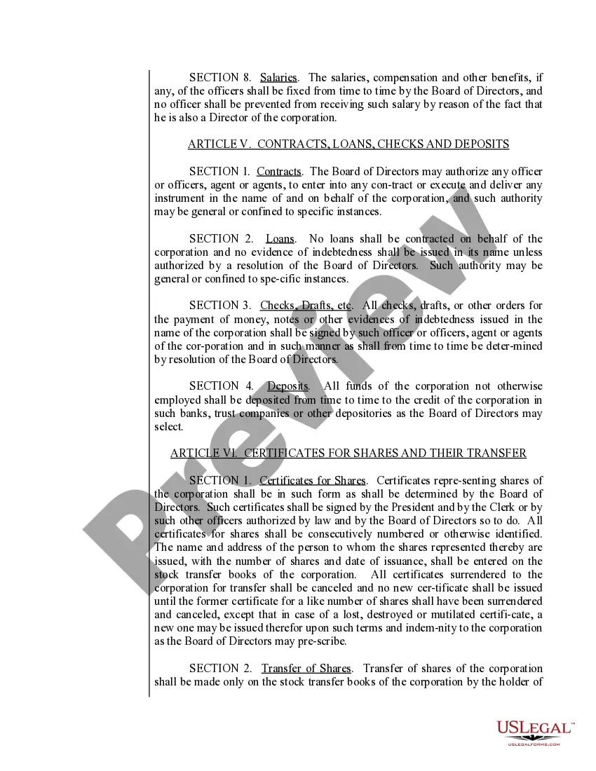 Preview Sample Bylaws for a Massachusetts Professional Corporation