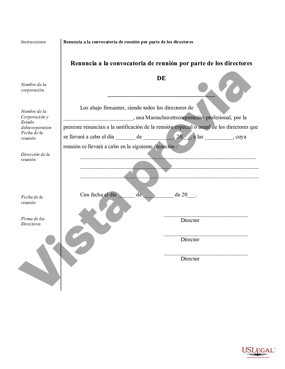 Preview Ejemplos de registros corporativos para una corporación profesional de Massachusetts