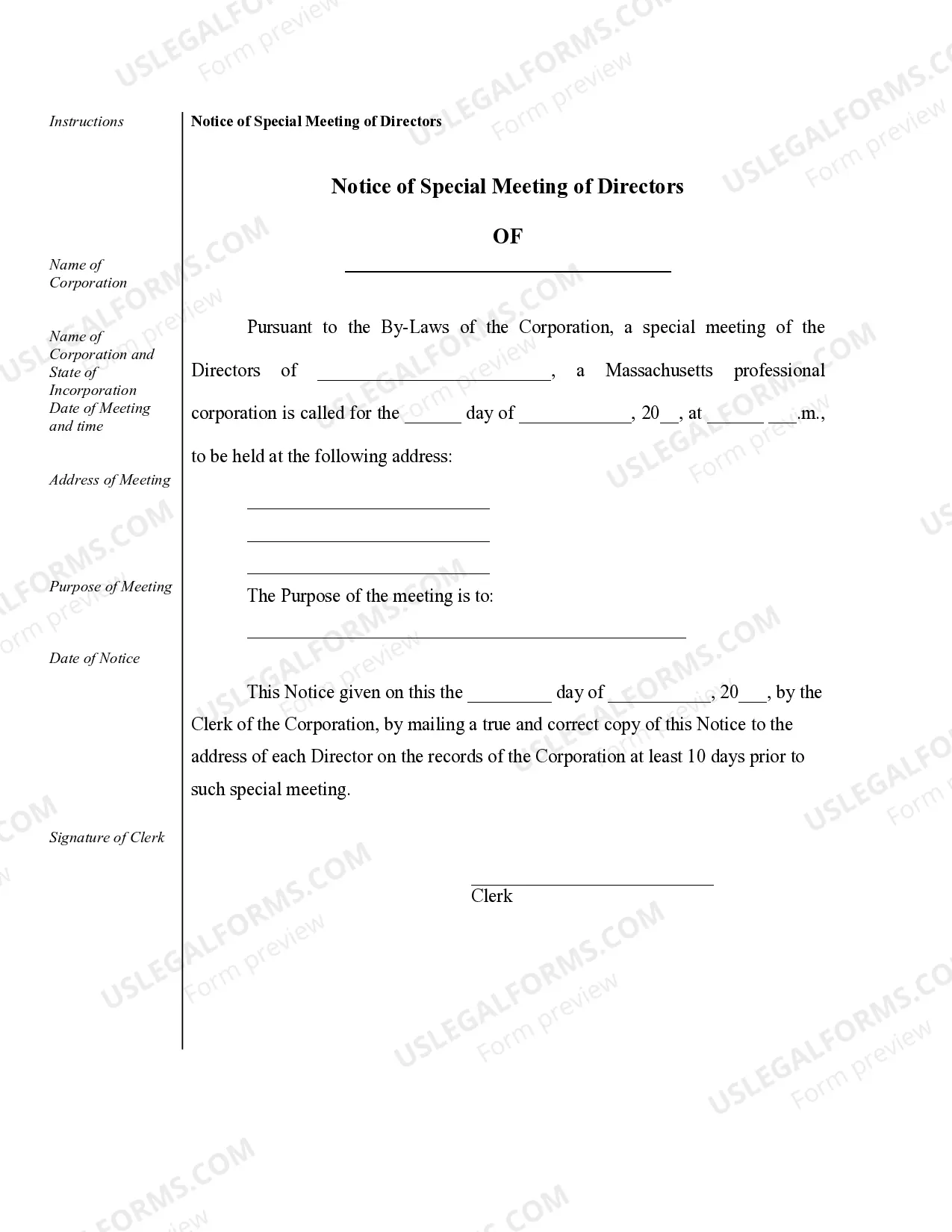 Preview Sample Corporate Records for a Massachusetts Professional Corporation