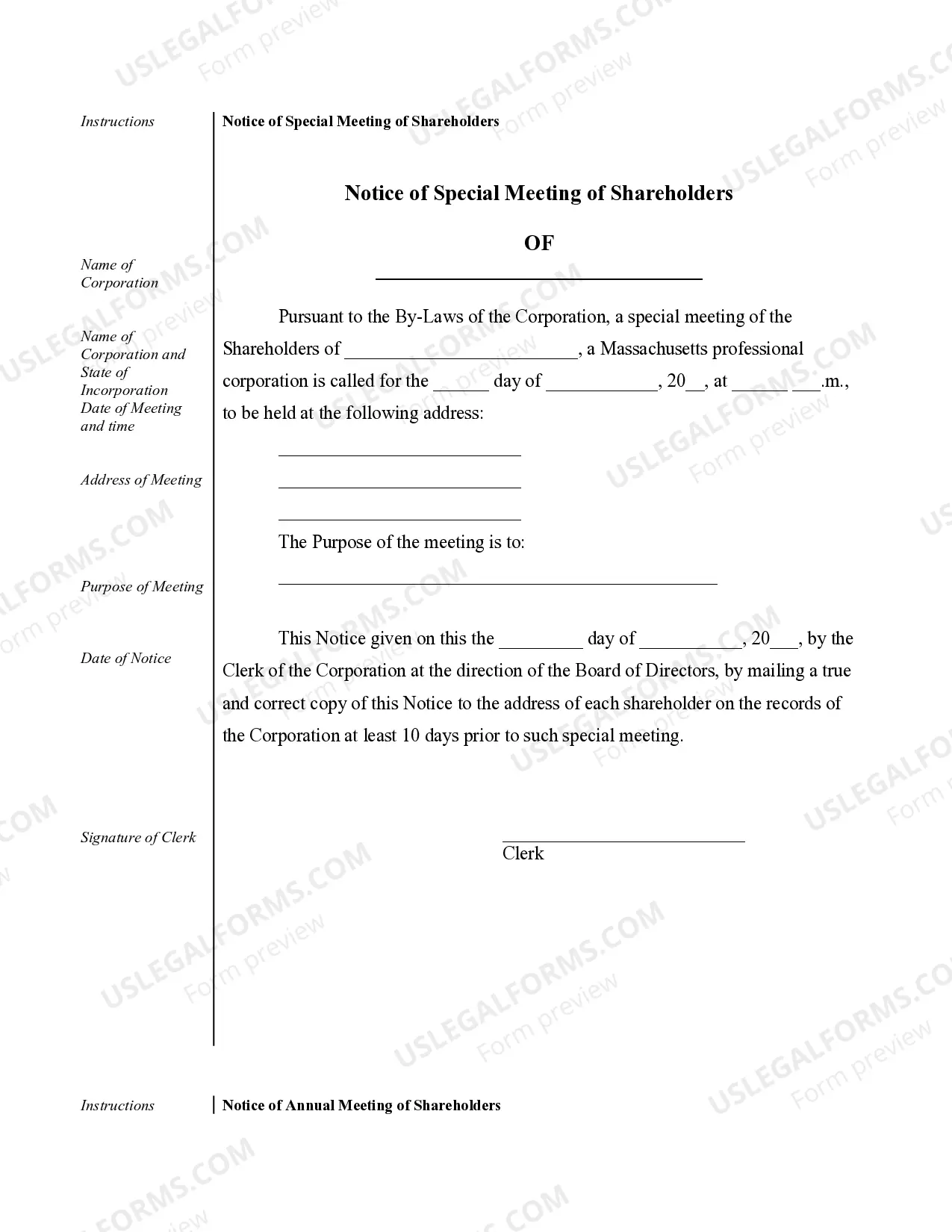 Preview Sample Corporate Records for a Massachusetts Professional Corporation